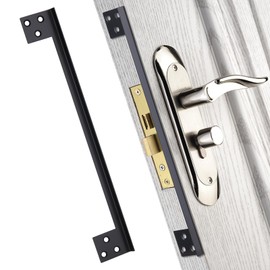 Door Latch Guard Home Security Door Lock Plate, Outswing Door Security Protector to Prevent Unauthorized Entry, Extra Security Door Locks Door Blocker, Steel Latch Guard Plate Cover (11")