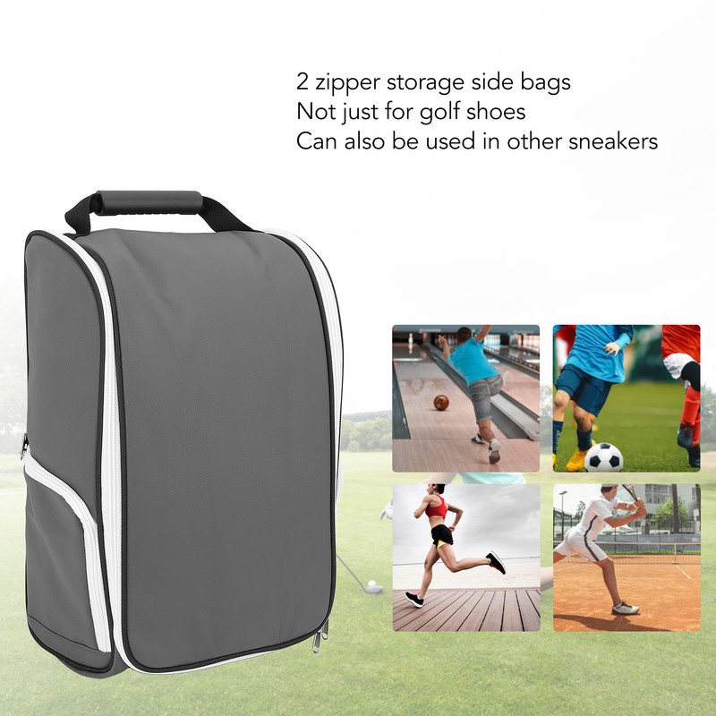 Golf Shoe Bag Wear Resistant PU Leather Portable Sports Travel