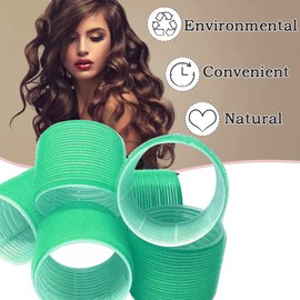 Hair Rollers, 12 Pack Self Grip Salon Hairdressing Curlers, Hair Curlers Sets, DIY Curly Hairstyle, Colors May Vary (Large)