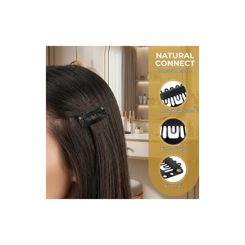 50 Clips Cucas Para Extensiones De Cabello y Pelucas 32mm