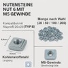 20 x Slot Nuts Slot 6 with M5 Thread -