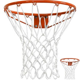 Basketball Net Heavy Duty Outdoor - 7.16oz, 12 Loops Anti-Whip All-Weather Sports Net, Replacement Net for Standard Rims, Compatible with Pool Hoop, Backyard Court & Indoor Goals - White