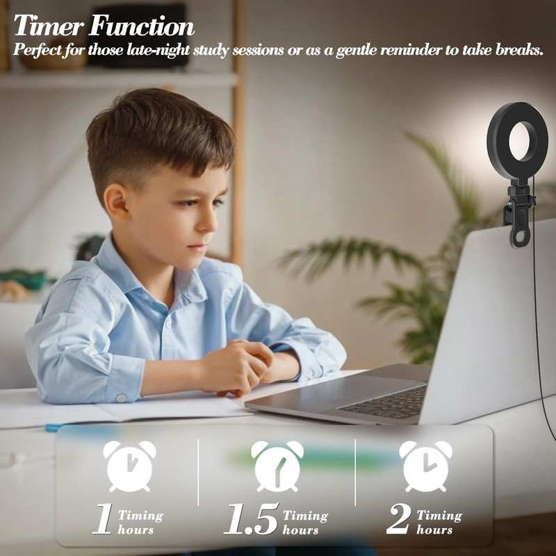 Ring Light with Tripod and Clamp, [3 Color, 5 Brightness