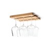 Fox Run Mounted Under Cabinet Wooden Wine Glass Holder Rack,