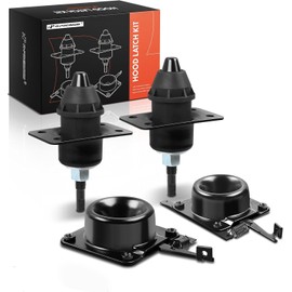 A-Premium Hood Release Latch Set Compatible with Volvo Truck VN VNL 2004-2017, 4PCS Front Upper & Lower Hood Latches, Driver and Passenger Side Hood Latch Set, Replace# 20498998, 20565619, 8074938