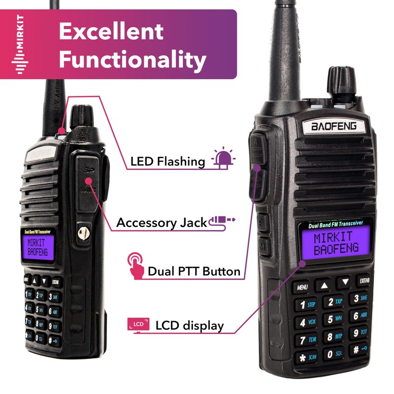 Mirkit Radio Baofeng UV-82 MK3 5 Watt 2800 mAh Li-ion