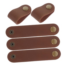 LALAFINA 5Pcs Leather Cord Wraps for Charging Cords Durable Cable Organizer for Headphones Electronics and More Flexible Faux Leather Cable Tie Straps for Efficient Wire Management