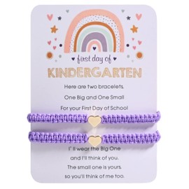 Gracayfr Kindergarten Bracelet Mommy And Me First Day Of Kindergarten School Bracelet Mommy Daughter 1St Day Of Kindergarten Gifts Back To School Bracelet Mother Daughter Mom Bracelets Set Purple