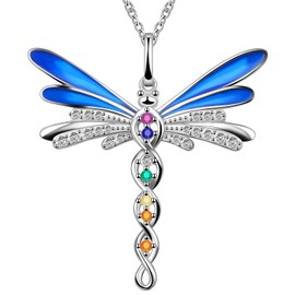 INEFYLOVS925 Sterling Silver Necklace for Women Dragonfly Necklace for Women Great Gift for Wife Daughter or Girlfriend