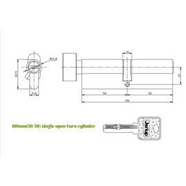 100mm (45/10/45) Oil Rubbed Bronze (Black Color) Euro Profile Lock Cylinder with 5 Keys (dimple), Single Open Copper Lock Cylinder, Anti-Rust Corrosion Resistant Anti-Theft