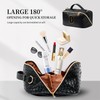 Yulaviniee Initial Makeup Bag,Large Capacity Travel Cosmetic Bag with Shoulder