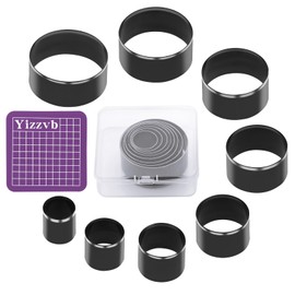 8 Pcs Leather Circle Cutter Tool Set, Leather Punch Tool, High Carbon Steel Round Craft Punching Tools for DIY Craft, Punching Die Set, 8 Sizes 20 25 30 35 40 45 50 55mm