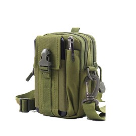 YISILINYX Tactical Molle Pouch,900D Oxford Waterproof Military EDC Pocket Organiser Bag with Adjustable Waist Belt Tactical Utility Belt Pouch for Hiking Camping Cycling Running (Army Green)