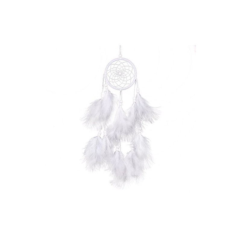 Jrancc Dreamcatcher DIY Handmade Feathers 55cm White for Bedroom Home
