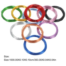 WHAMVOX 10 Rolls 1mm Colored Aluminum Wire Bendable for Jewelry Making Stretchy String