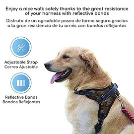 MASCRETTA ArnésPechera para Perro. No Daña el Cuello de tu Mascota. Excelente para Pasear. Collar Deportivo con Bandas de Luz Reflejantes para...     