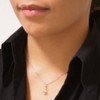 Pendant Necklace with Zirconia on Saturn Inspired Cross Silver Gold,