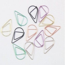 Bookmark Style Teardrop Paper Clips for Stationery and School Office A type BL09789 100ea