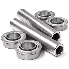 HD Switch - 2 Kits - Stainless Steel Front Axle Upgrade fits Toro 105-3471, 109-6405, 110-6785, 115-2554 - Front Wheel Rebuild, with Bushing to Bearing Conversion Kit