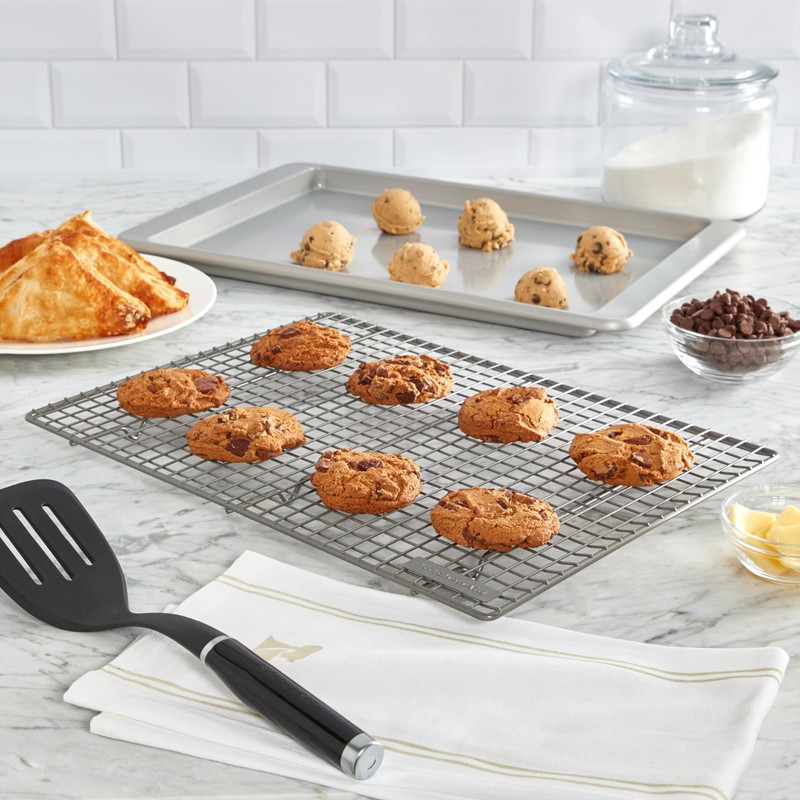 KitchenAid Nonstick Steel Cooling/Baking Rack, 12.5x17.75-Inch, Silver