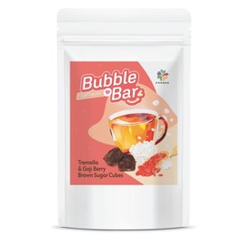 FOODHO Bubble Bar Tremella & Goji Berry Brown Sugar Cubes – Taiwan Cane Sugar, Herbal Sweetener, Individually Wrapped, No Preservatives, for Tea, Hot & Cold Drinks