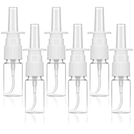 Larrel 6 PCS Nasal Spray Bottle, Small Portable Nose Spray Bottle Plastic Refillable Nasal Sprayer Container Rhinitis Care Sprayer for Home-Made Saline Nasal Perfume (Clear) 10ml