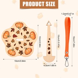 Gosknor Portable Wrist Yarn Holder, Wooden Yarn Spinner Yarn Ball Holder for Crocheting with Leather Yarn Holder Stand for Craft Lover Knitting Accessories (Autumn Pastoral Style)