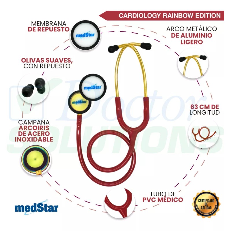 MedStar Estetoscopio Cardiology Medstar Duplex Rainbow Edition