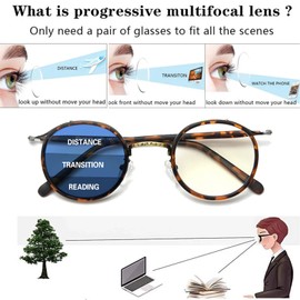 COTIA Reading Glasses Transition Photochromic Progressive Multifocus Reader for Men/Women Classic Round Eyewear (leopard, 3.5, multiplier_x)