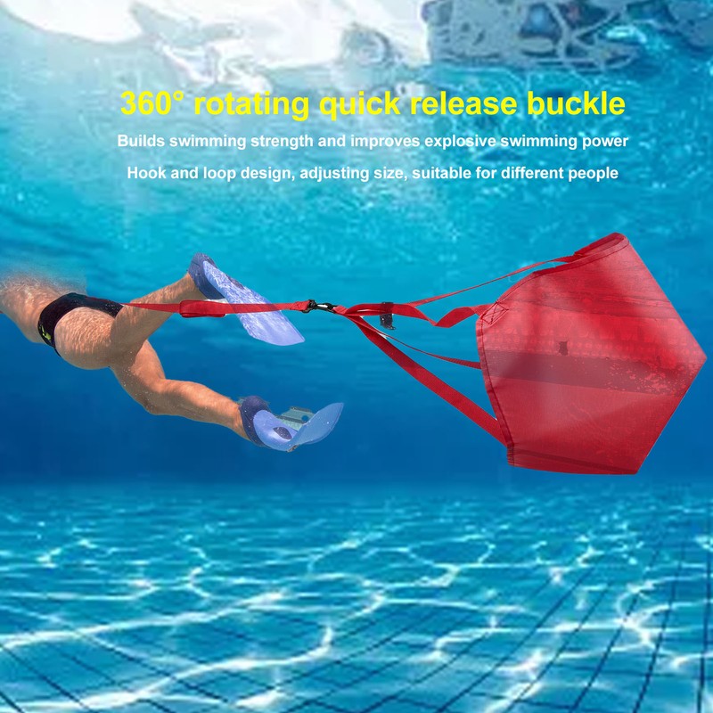 Swimming Strength Training Belt Swim Parachute 360° Rotation Swimming Resistance