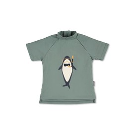Sterntaler Boys' Short-Sleeved Shark Swimming Shirt Set, Matt Green