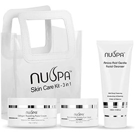 Set de cuidado de la piel Crema facial iluminadora de noche, crema para debajo de los ojos, limpiador facial, humectante facial con Hya