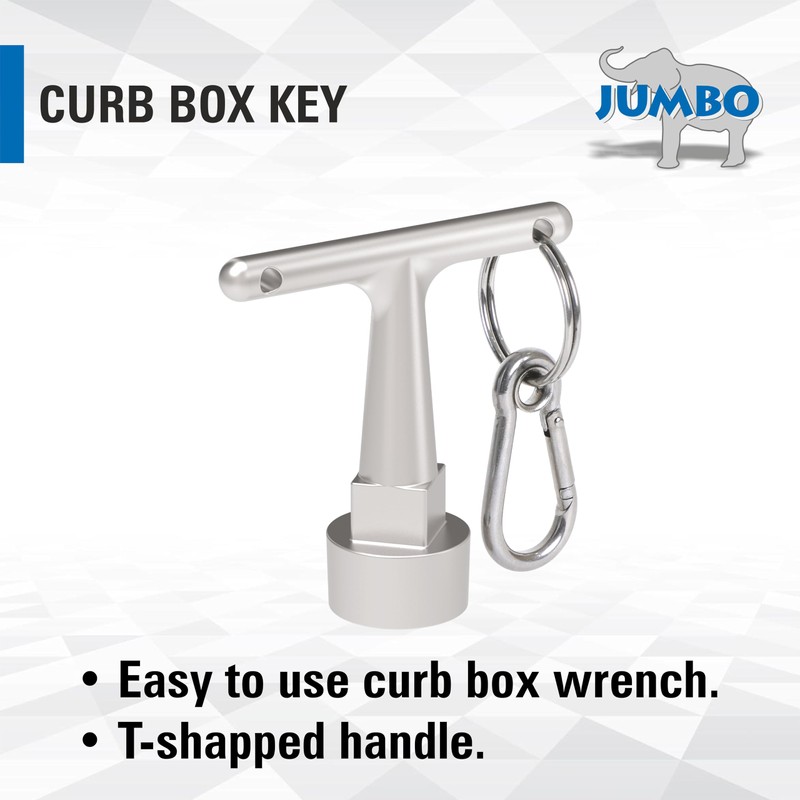 JUMBO Curb Box Key Wrench, Stainless Steel Water Valve Shut