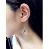 Black Enamel Camellia Earrings for Women Flower AAA Cubic Zirconia