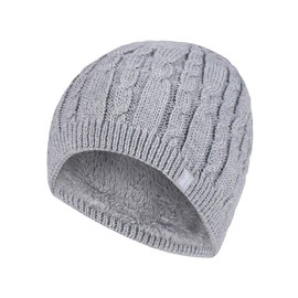 HEAT HOLDERS | SockShop | Ladies Alesund Cable Knit Thermal Hat Beanie | Winter Warm and Stylish | One Size Fits Most | Grey