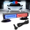 Afurkuot Red & Blue LED Flashing Beacon Light, 8.5” 12/24V