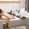 FLYJOE Wood Bathtub Tray Table - Foldable Bath Tray for