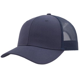 YEANIY M,L,XL,2XL Curved Trucker Hat,Blank Adjustable Solid Color Baseball Snapback Cap for Men, Curved Navy, Medium-Large