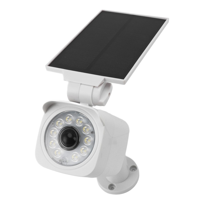 Solar Powered Fake Security Camera with Light IP65 Waterproof Simulated