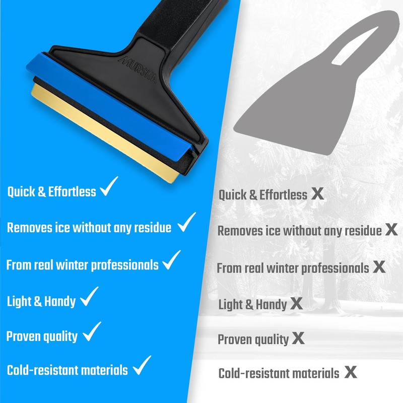 Car Ice Scraper Brass Blade - Fast, Effortless, efficient &