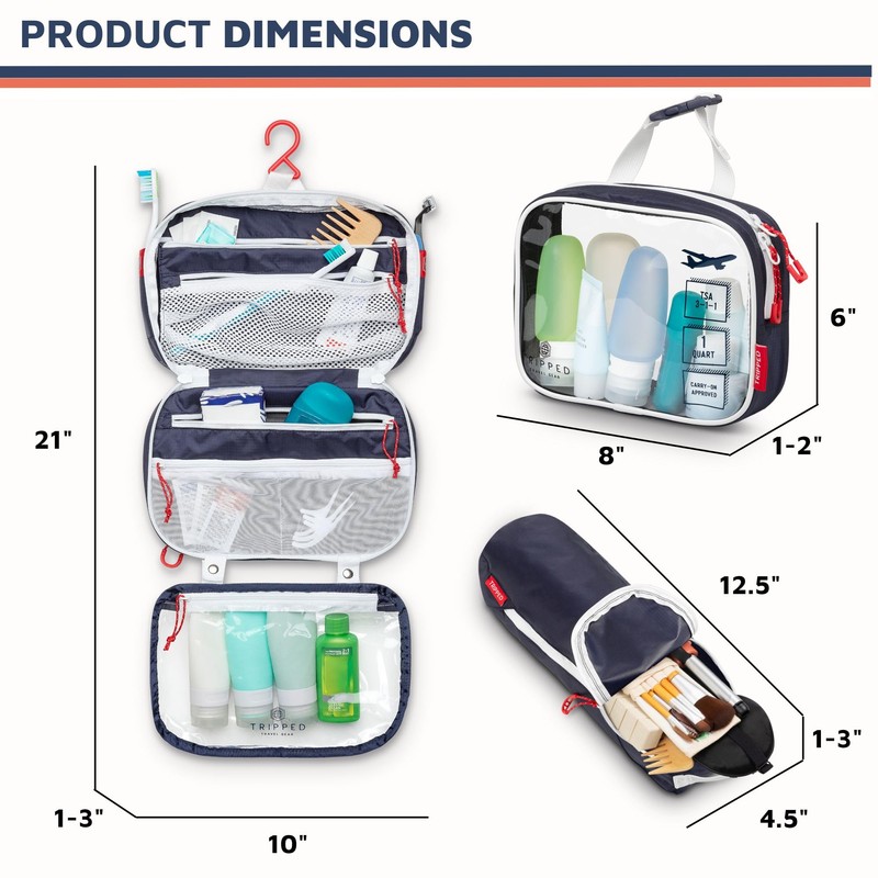Toiletry Bag Kit Set: Hanging Travel Toiletry Bag + 311