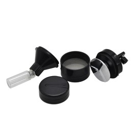 TitanOwl Plastic Spice Funnel Crank Grinder Hand Mill Dia 1.6 inch Portable w/ Glass Vial