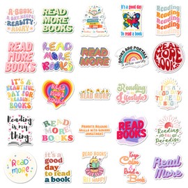 Book Stickers for Laptop(50 Pcs),Gift for Kids Teens Adults Girl,Reading Bookish,Book Waterproof Decals Water Bottle,Vinyl Stickers Scrapbook,Journal,Dairy,Skateboard