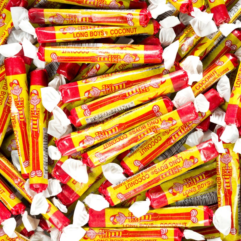 Smarty Stop Long Boys Coconut Caramel Chewy Candy Individually Wrapped