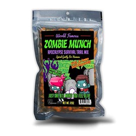Zombie Munch Apocalypse Survival Trail Mix - Healthy Survivalist Gift Funny Trail Mix Gift Bag Resealable Funny Healthy Gifts Zombie Gifts Gag Gifts for Men Zombie Munch Trail Mix