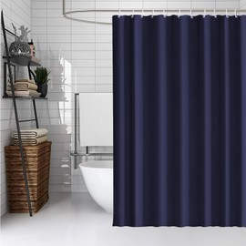Cortina De Baño Tela, 180 * 180cm Cortina De Ducha, Resistente Al Agua y Al Moho, con 12 Ganchos, Tejido De Poliéster Engrosado, Ojales De Metal, Duradero, Adecuado para El Hogar, Hotel (Azul)