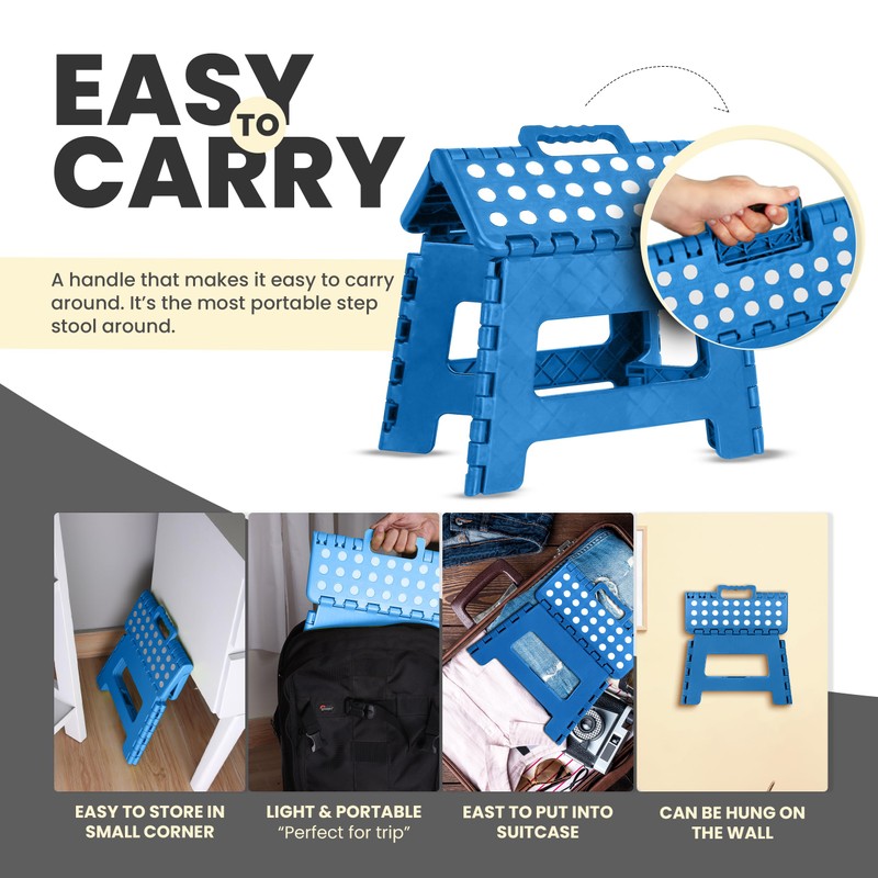 Utopia Home Folding Step Stool - Foot Stool with 9