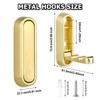 Yuyueda 4 Pcs Foldable Wall Hook,Folding Hooks Heavy Duty,Gold Coat
