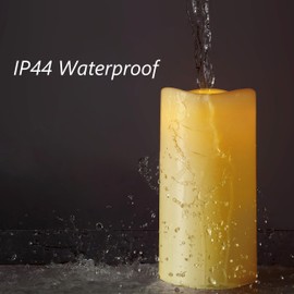 TFROSIM Solar Candles Outdoor Waterproof, 3" x 6" Ivory White Flameless Candles, Dusk to Dawn Light Sensor, LED Rechargeable Pillar Solar Candles for Outdoor Lanterns, Patio Decor, Set of 2