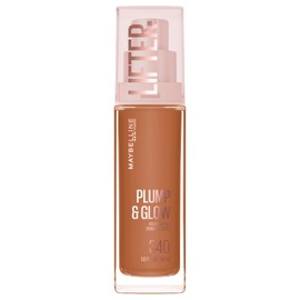 Maybelline Lifter Plump & Glow Foundation, Liquid Foundation with 2% Niacinamide + Hyaluronic Acid, Plumping and Brightening Face Makeup, 340, 1 Count